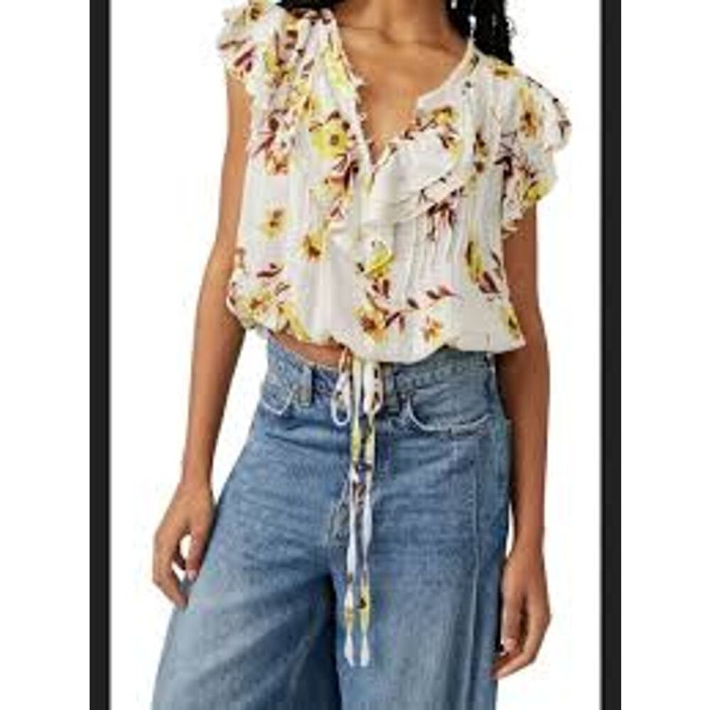 Free People Women's Naya Printed Top Size Small NWOT (B30213)